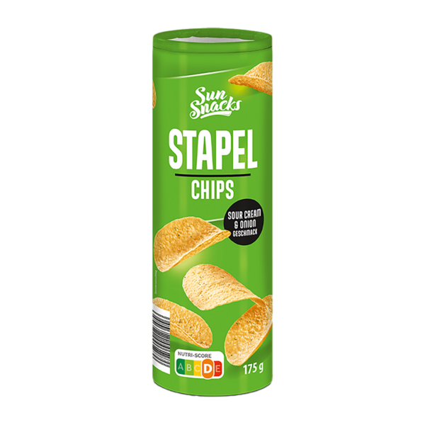 Sun Snacks Stapelchips Sour Cream & Onion Geschmack